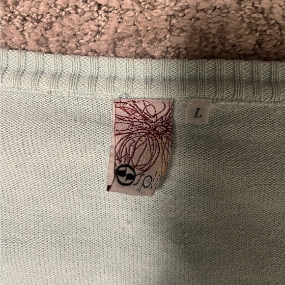 Split Mint Green Slide v Neck Cardigan - Picture 3 of 3
